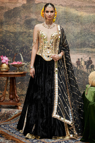 Black surmayi naach lehenga set