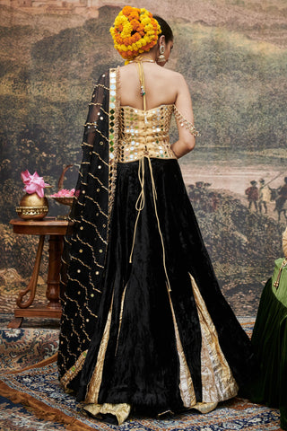 Black surmayi naach lehenga set