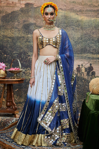 Blue neel ruba naach lehenga