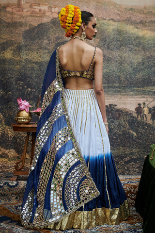 Blue neel ruba naach lehenga