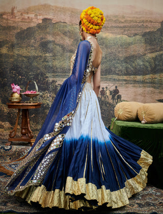 Blue neel ruba naach lehenga