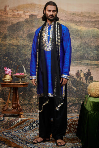 Blue sufi naach kurta set and stole