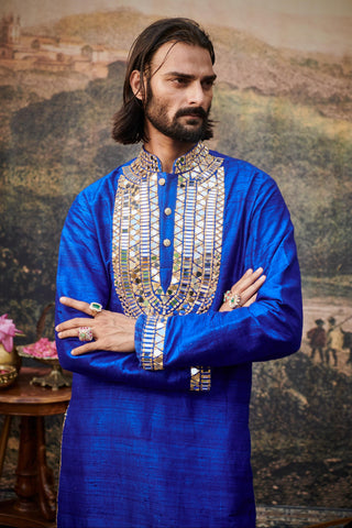 Blue sufi naach kurta set