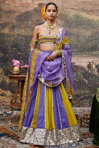 Purple hari varn naach lehenga set