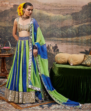 Blue hari neel naach lehenga set