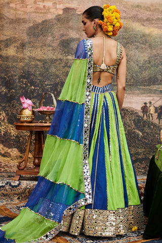 Blue hari neel naach lehenga set