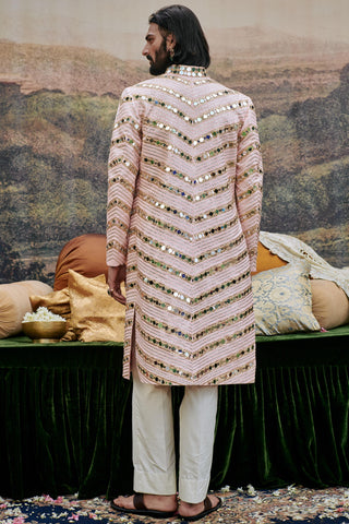 Pink zehra naach sherwani set