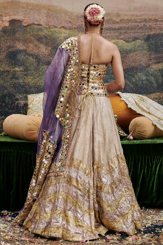 Gold nagma naach lehenga set