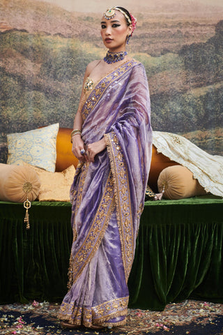 Purple krishna naach leela saree