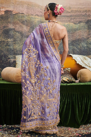 Purple krishna naach leela saree