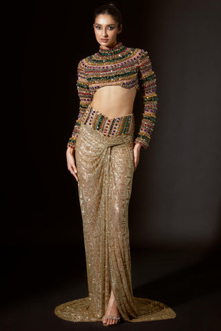 Multicolor pharaoh's finery titi co-ord