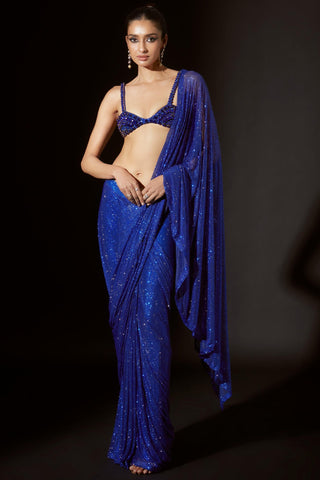 Blue bastet titi saree set