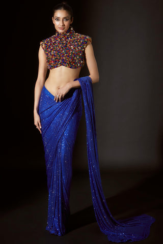 Blue osiris titi saree set