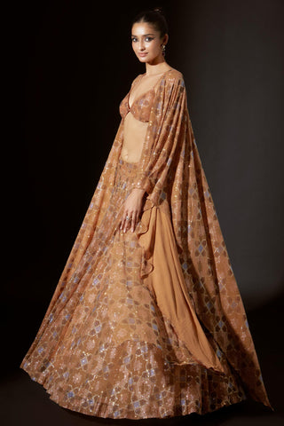 Peach mosaic melody titi lehenga set