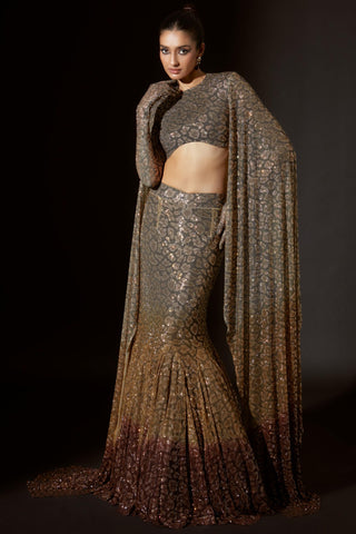 Brown ombre glam titi lehenga set