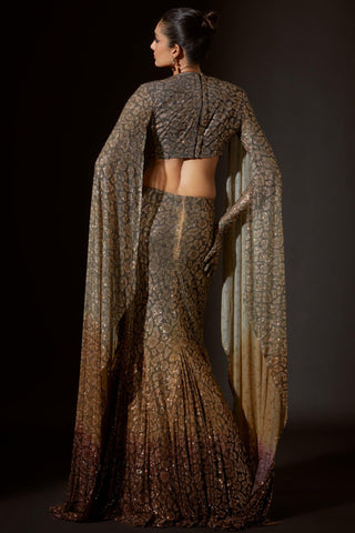 Brown ombre glam titi lehenga set