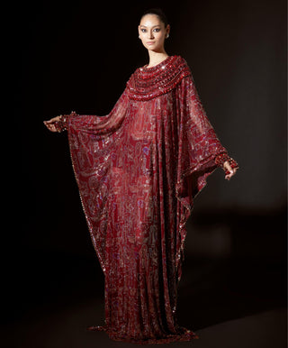 Maroon kemet titi kaftan