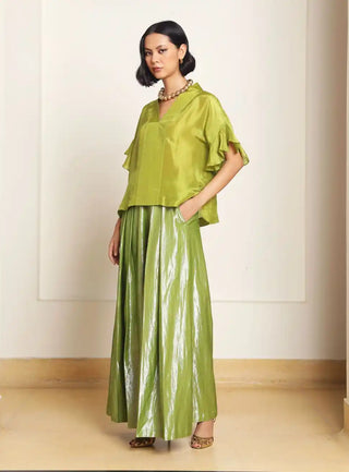 Bumi olive oversized top and trouser