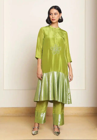 Lila green a-line tunic and trouser