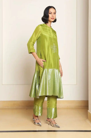 Lila green a-line tunic and trouser