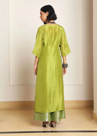 Elea green relaxed cape and trouser set