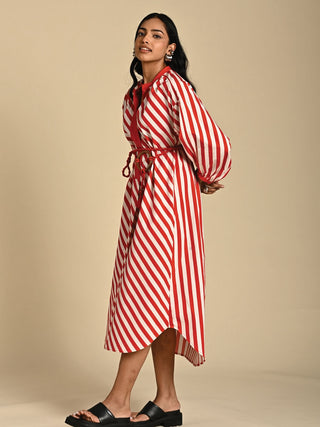 Sage stripe oversized dress