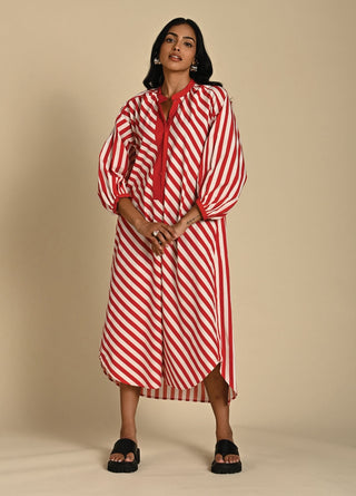 Sage stripe oversized dress