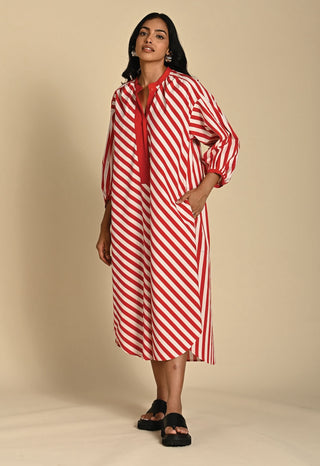 Sage stripe oversized dress