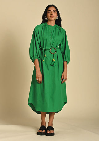 Sage green solid dress