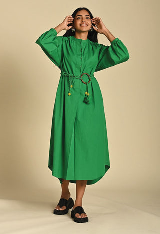 Sage green solid dress