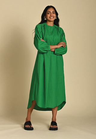 Sage green solid dress