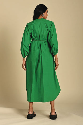 Sage green solid dress