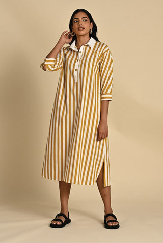 Wiona mustard stripe dress