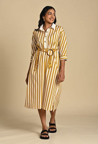 Wiona mustard stripe dress