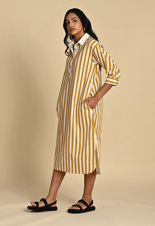 Wiona mustard stripe dress