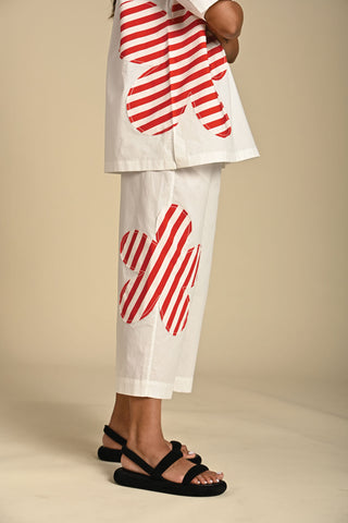 Freya red white top and trouser