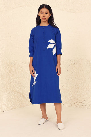 Wiona blue solid dress