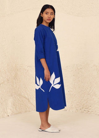 Wiona blue solid dress