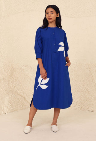 Wiona blue solid dress