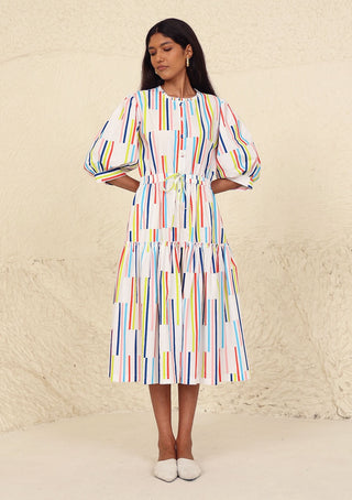 Luna multi print dress