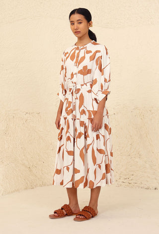 Luna beige print dress