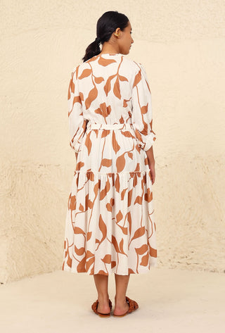 Luna beige print dress