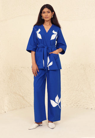 Everly solid blue tunic and trouser