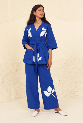 Everly solid blue tunic and trouser