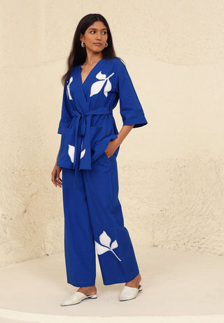 Everly solid blue tunic and trouser