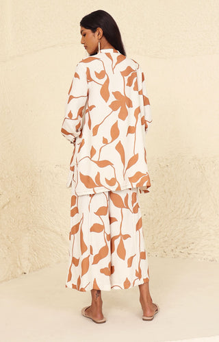 Selena beige printed tunic and trouser