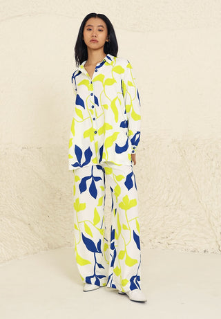 Parker lime print tunic and trouser