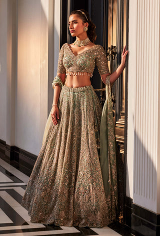 Kyle aqua lehenga set