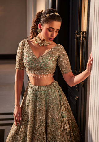 Kyle aqua lehenga set