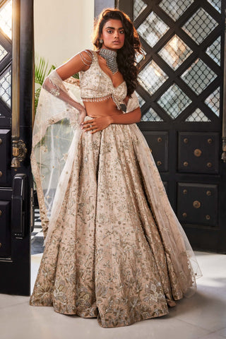 Bouquet gray lehenga set